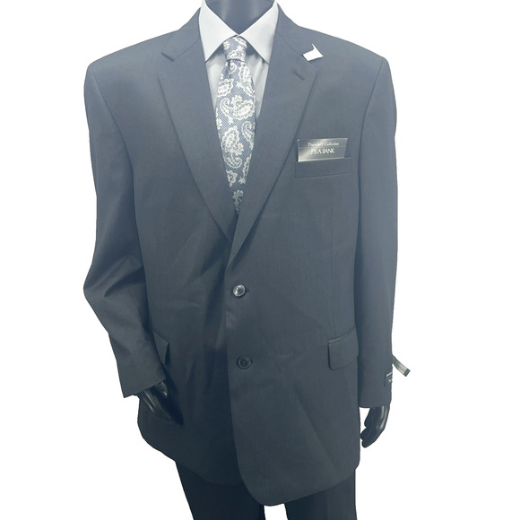 Jos A Bank Travelers Men's 48R Dark Gray Suit Jacket NEW $660 Birds Eye READ - Picture 1 of 9